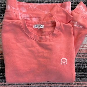 IG Creators week embroidered logo- CORAL WHITE “TIE DYE” Crewneck Sweathshirt